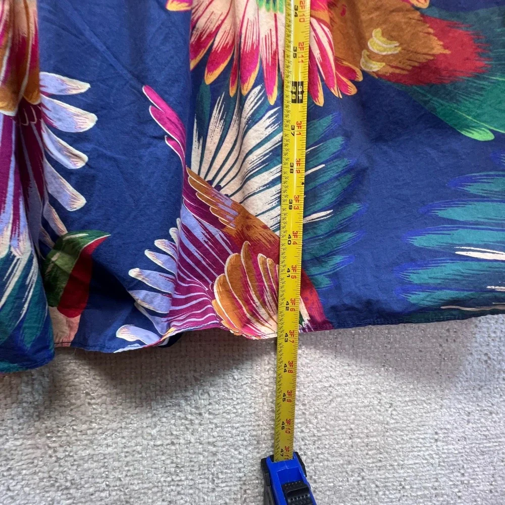 FARM Rio Parrot Print Dress Puff Sleeve Tiered Hem Tropical‎ Multicolor Small - Picture 7 of 13